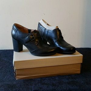 Clarks Leather Block Heels
